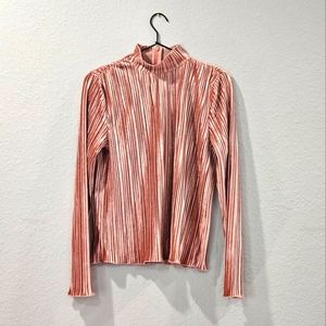J.O.A. Velvet Mock Turtleneck - Rose Gold - Small